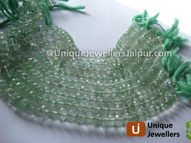 Green Amethyst Far Faceted Roundelle Beads
